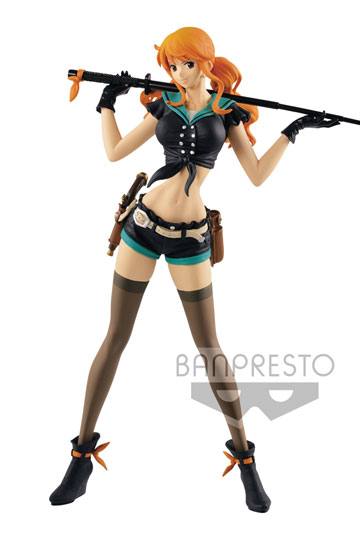 Descubre el apasionante mundo de One Piece Figura Flag Diamond Ship Nami Code B 25 cm.