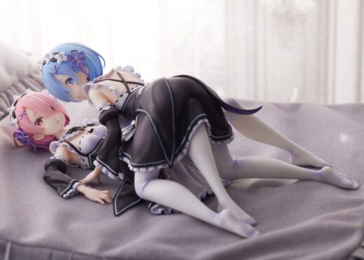 Estatua Re Zero Ram y Rem 9 cm