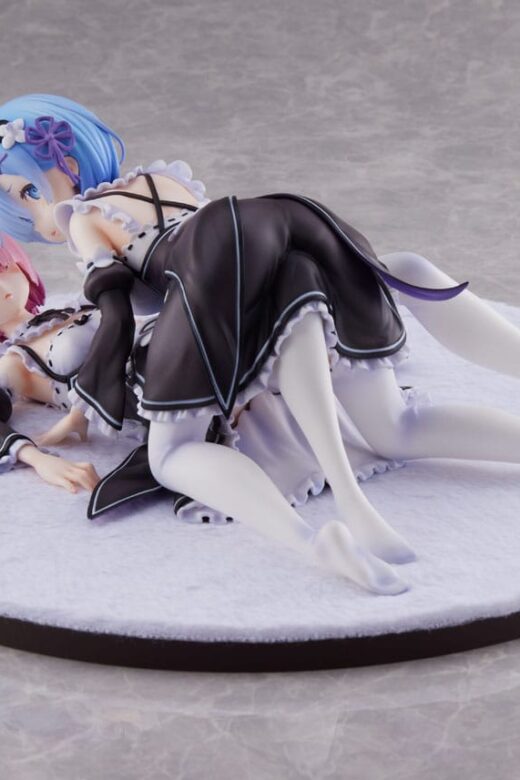 Estatua Re Zero Ram y Rem 9 cm