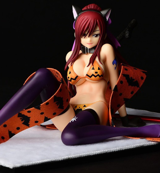 Descubre el apasionante mundo de Figura Erza Scarlet Estilo Gravure Gato Halloween.