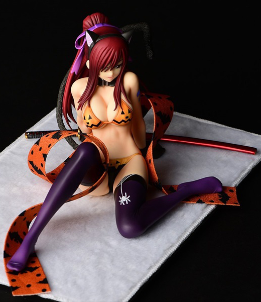 Descubre el apasionante mundo de Figura Erza Scarlet Estilo Gravure Gato Halloween.