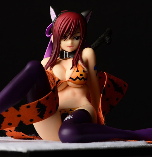 Descubre el apasionante mundo de Figura Erza Scarlet Estilo Gravure Gato Halloween.