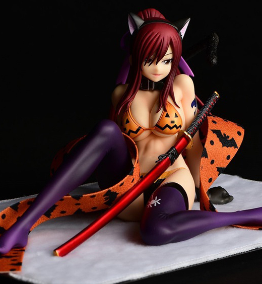 Descubre el apasionante mundo de Figura Erza Scarlet Estilo Gravure Gato Halloween.