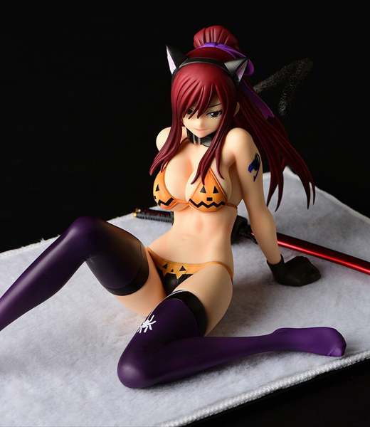 Descubre el apasionante mundo de Figura Erza Scarlet Estilo Gravure Gato Halloween.