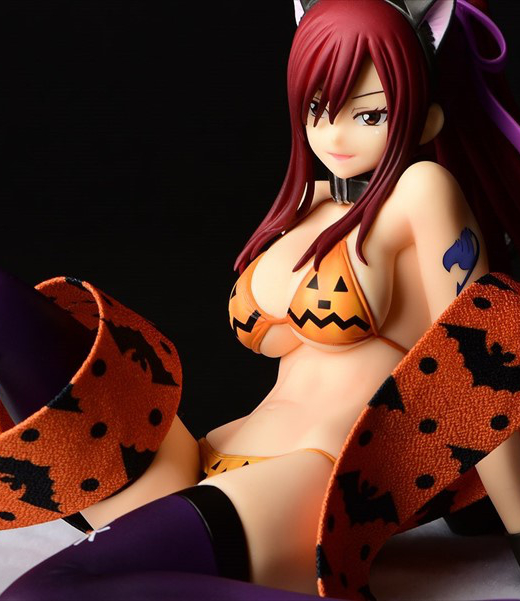 Descubre el apasionante mundo de Figura Erza Scarlet Estilo Gravure Gato Halloween.
