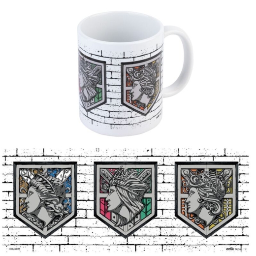 Descubre el apasionante mundo de Taza Emblemas Muros Ataque a los Titanes 350ml.