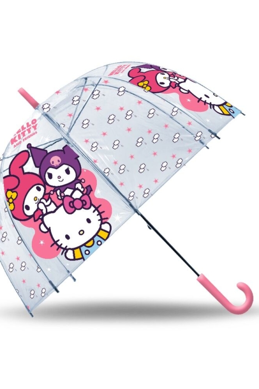 Descubre el apasionante mundo de Paraguas manual Hello Kitty y Amigos 46cm.